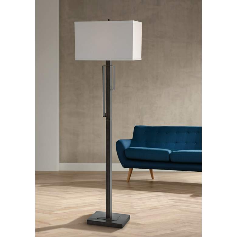 Image 1 Lite Source 60" High Kurtis Brushed Black Floor Lamp