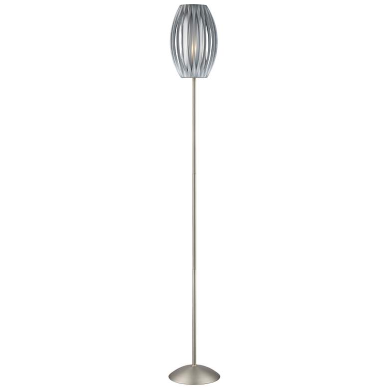 Image 2 Lite Source 69 1/2 inch High Satin Steel Egg Floor Lamp