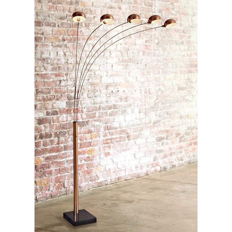 Image 1 Lite Source 95 inch High 5-Light Copper Bronze Modern Arc Floor Lamp