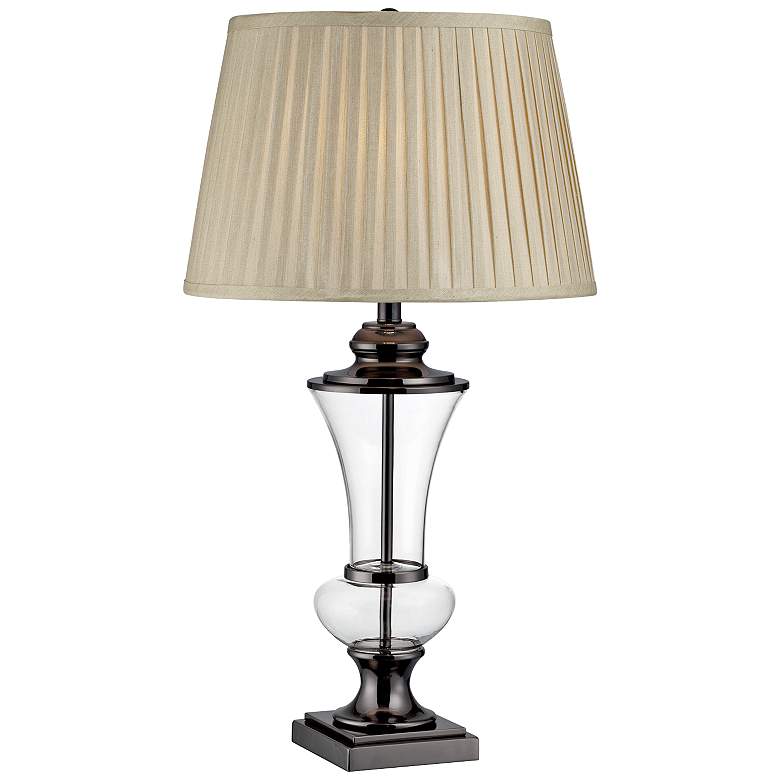 Image 1 Lite Source Abel Gunmetal And Clear Glass Table Lamp