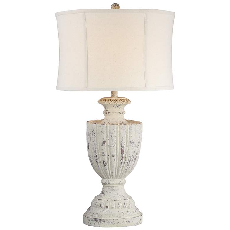 Image 1 Lite Source Aeneas Vintage Chic White Wash Table Lamp