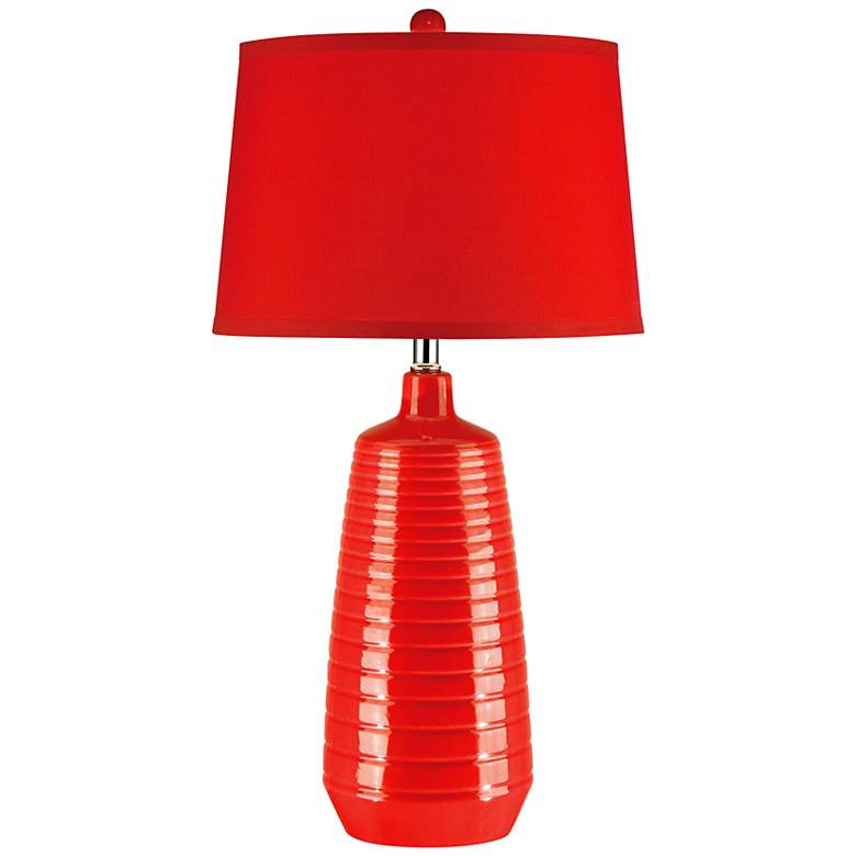 Image 1 Lite Source Ailani Red Ceramic Table Lamp