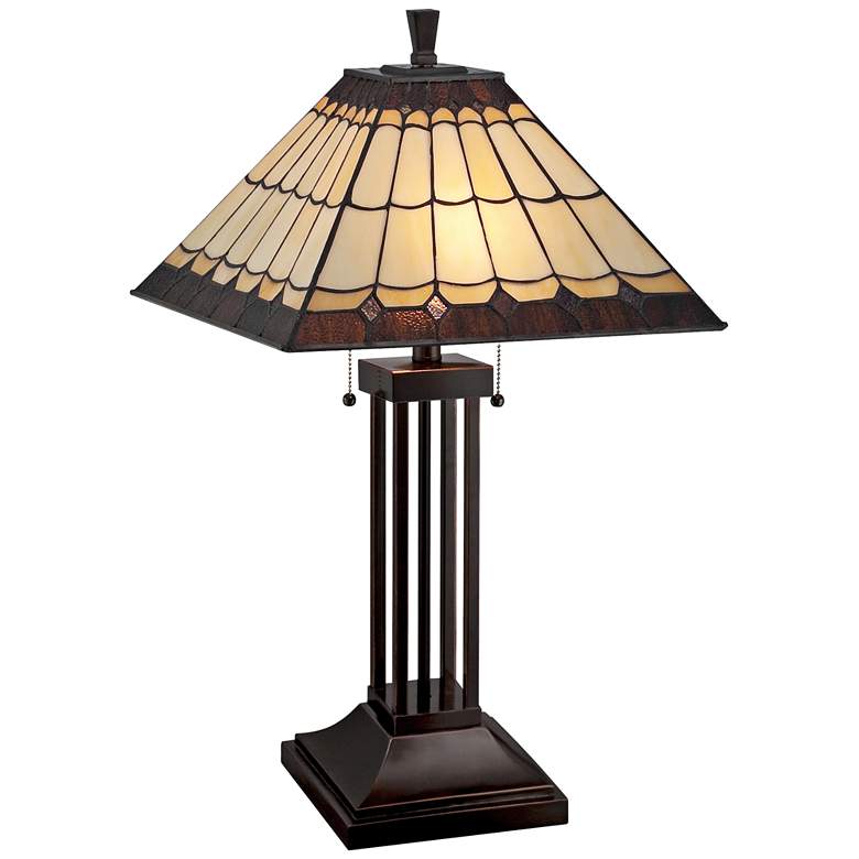 Image 1 Lite Source Arty Dark Bronze Tiffany-Style Table Lamp