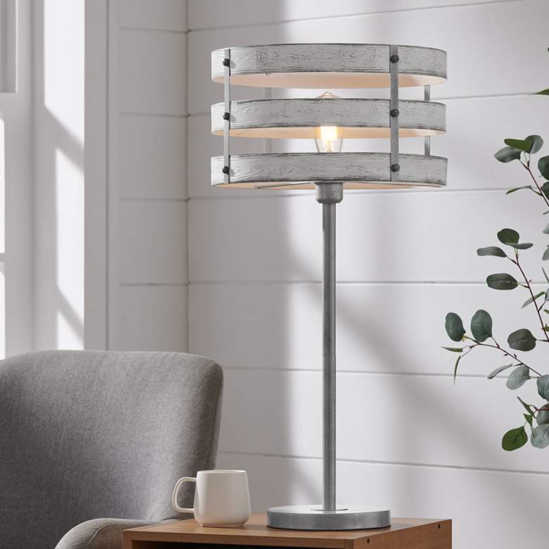 Image 1 Lite Source Balta 30 1/4" Wood and Brushed Metal Table Lamp