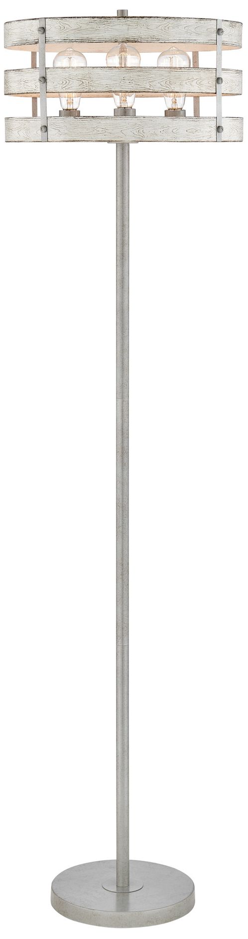 Bijoux Modern Table Lamp - 25.5" High, Brushed Nickel & Multi-Colored Acrylic Column, Purple Drum Shade