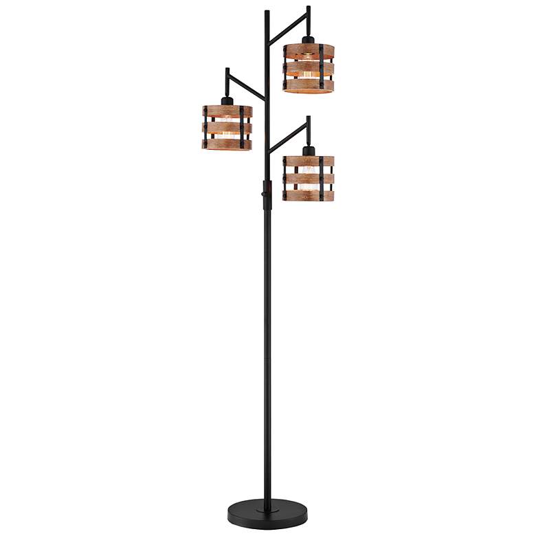 Image 2 Lite Source Balta 71" High Modern Black 3-Light Tree Floor Lamp