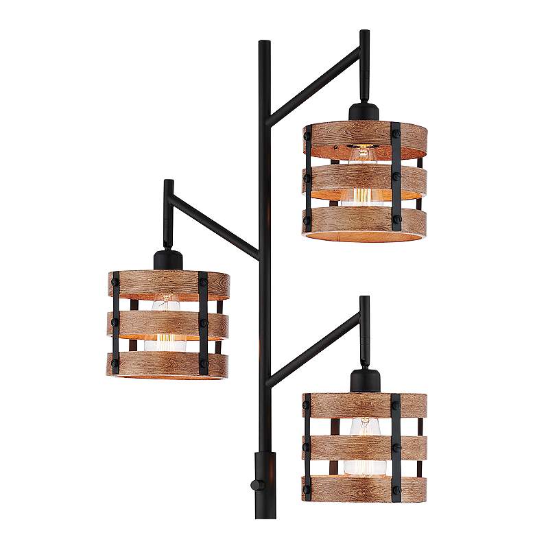 Image 3 Lite Source Balta 71" High Modern Black 3-Light Tree Floor Lamp more views