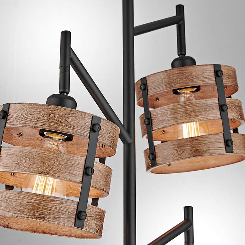 Image 4 Lite Source Balta 71" High Modern Black 3-Light Tree Floor Lamp more views