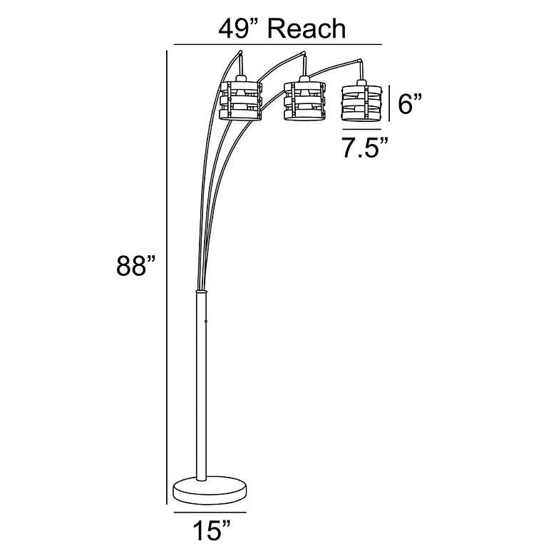 Image 4 Lite Source Balta 88" High Black 3-Light Arc Floor Lamp more views