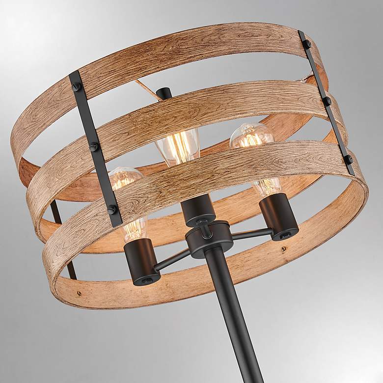 Image 4 Lite Source Balta Black and Brown Wood Floor Lamp more views