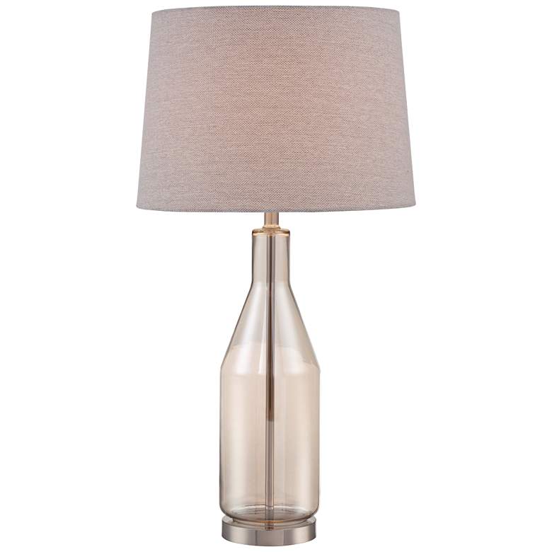 Image 1 Lite Source Basir Light Amber Glass Bottle Table Lamp