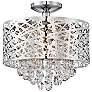 2_Lite Source Benedetta 14" Modern Metal and Cut Crystal Ceiling Light