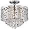 Lite Source Benedetta 14" Modern Metal and Cut Crystal Ceiling Light