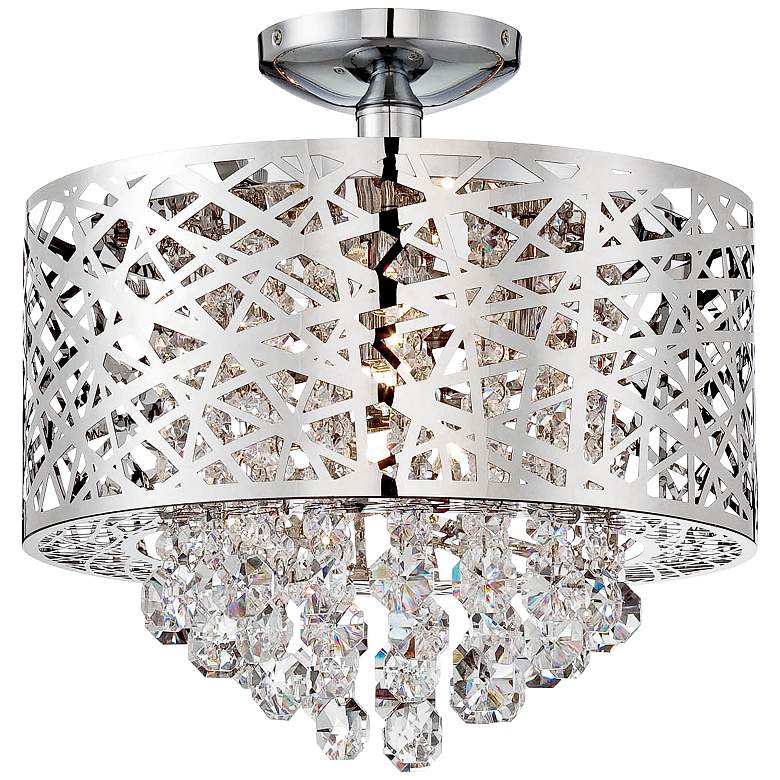 Image 2 Lite Source Benedetta 14 inch Wide Cut Crystal Ceiling Light
