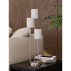 Image4 of Lite Source Bess 34"High Brushed Nickel 3-Light Table Lamp more views