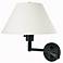 Lite Source Black Empire Shade Plug-In Swing Arm Wall Lamp