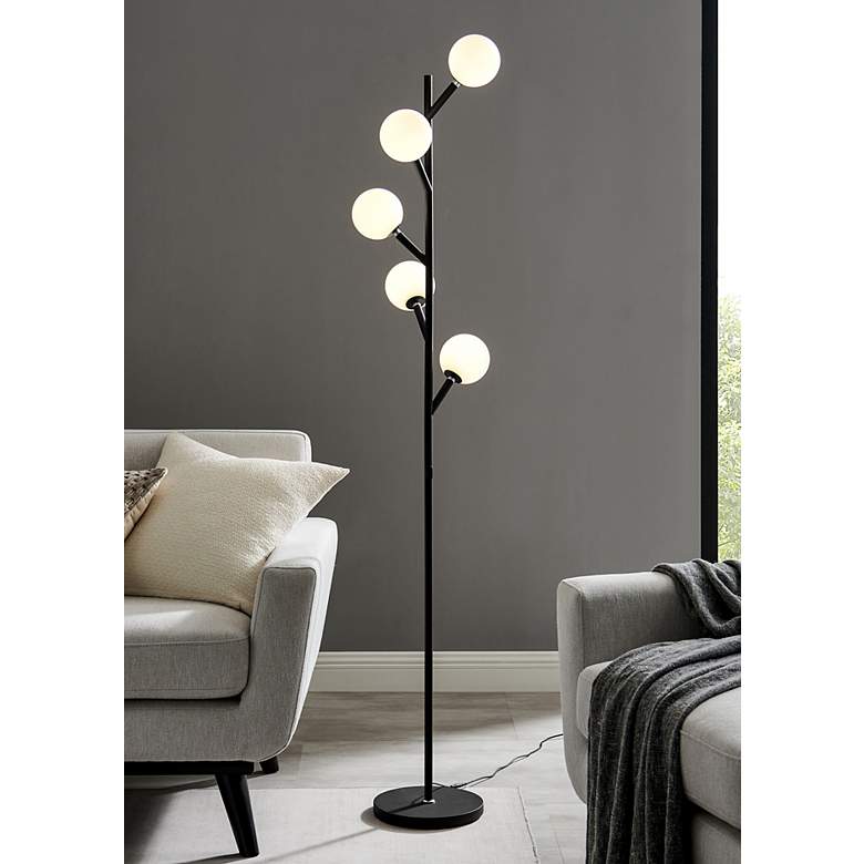 Image 1 Lite Source Blanca Black 5-Light LED Tree Floor Lamp