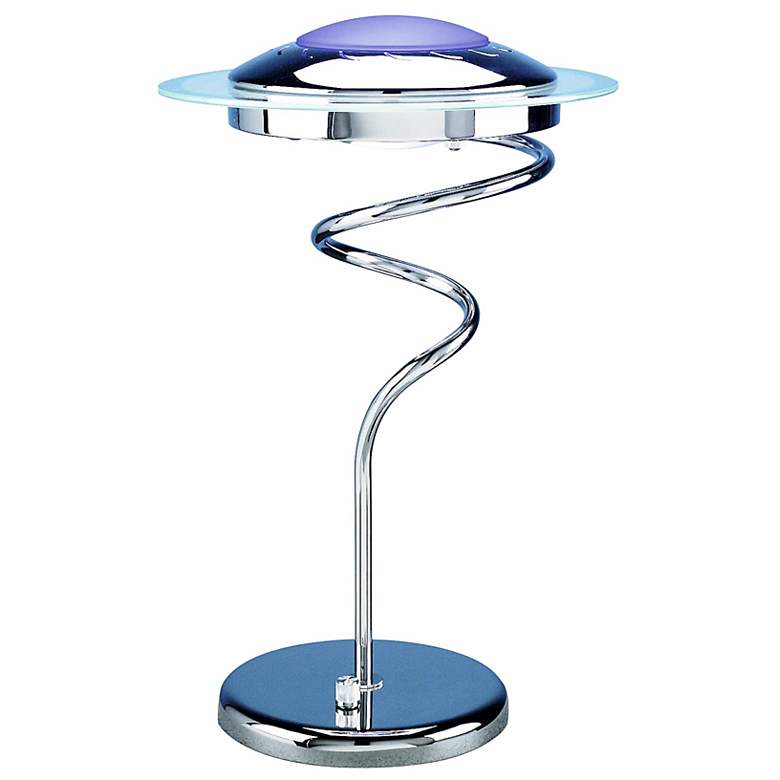 Image 1 Lite Source Blue Glass Spiral Desk Lamp