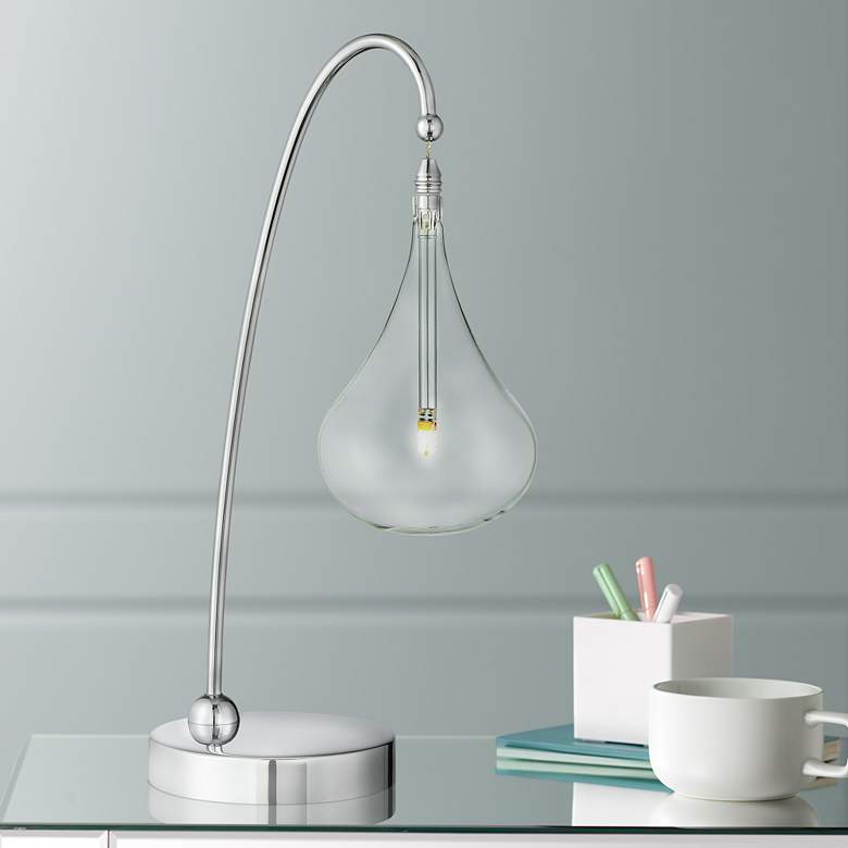 Image 1 Lite Source Blummer Droplet Glass LED Desk Lamp