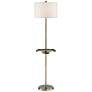 Lite Source Brass 62" Outlet and USB Floor Lamp with Tray Table