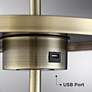 Lite Source Brass 62" Outlet and USB Floor Lamp with Tray Table