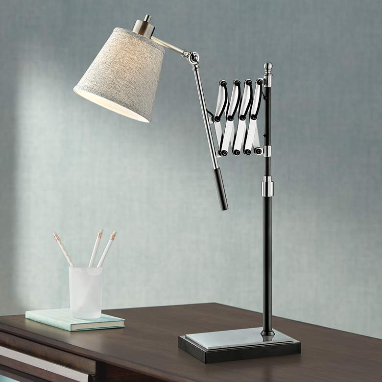 Image 1 Lite Source Caprilla Brushed Nickel Extendable Desk Lamp