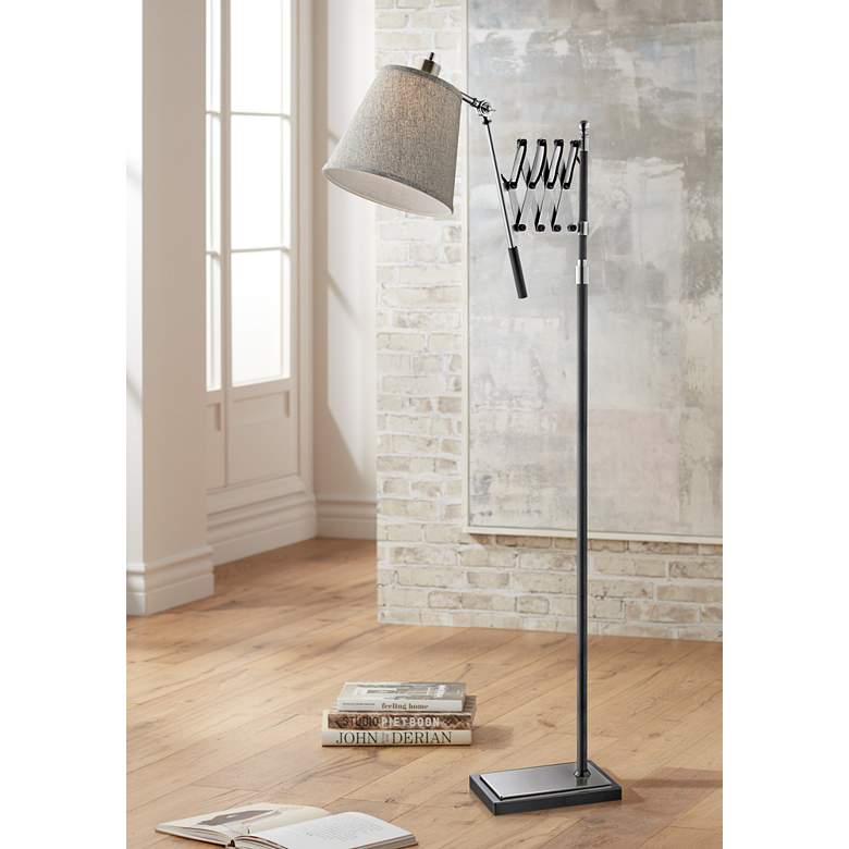 Image 1 Lite Source Caprilla Brushed Nickel Extendable Floor Lamp