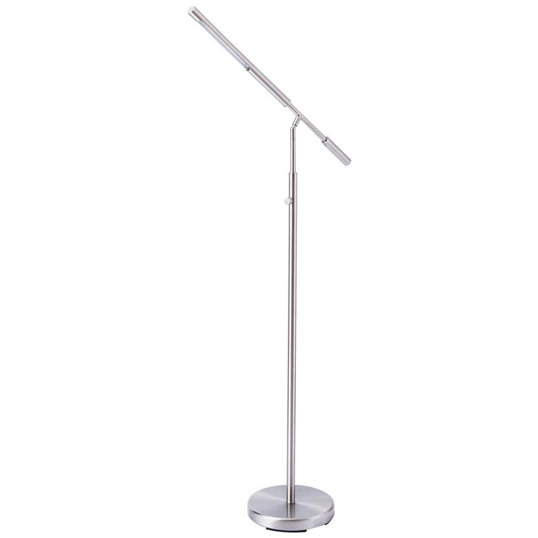 Image 1 Lite Source Cayden III Adjustable Height Modern Nickel LED Floor Lamp
