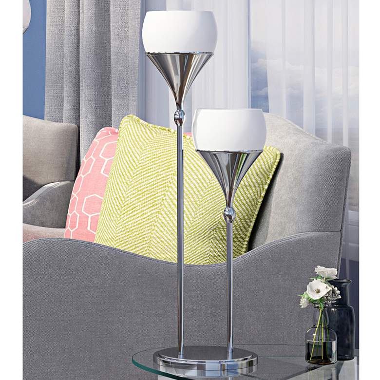 Image 1 Lite Source Celestel 30 3/4 inch Modern 2-Light Chrome Accent Table Lamp