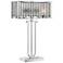 Lite Source Celine Aged Silver Tiffany-Style Table Lamp with Glass Shade