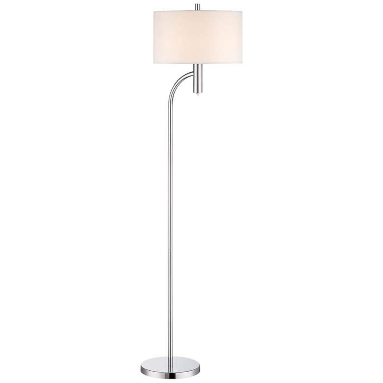 Image 1 Lite Source Chantay Curved Polished Steel Floor Lamp