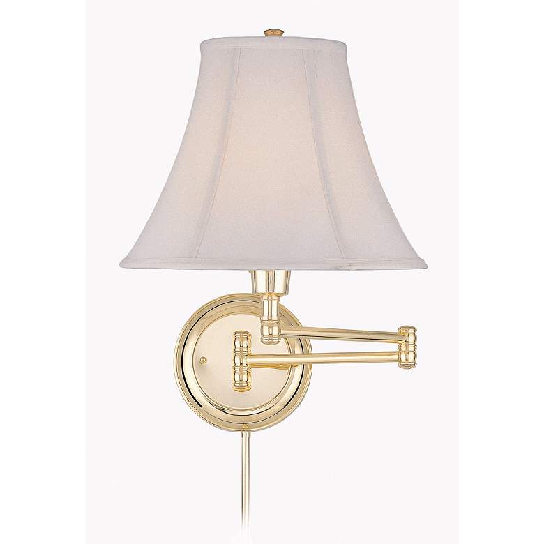 Image 1 Lite Source Charleston Polished Brass Swing Arm Wall Lamp