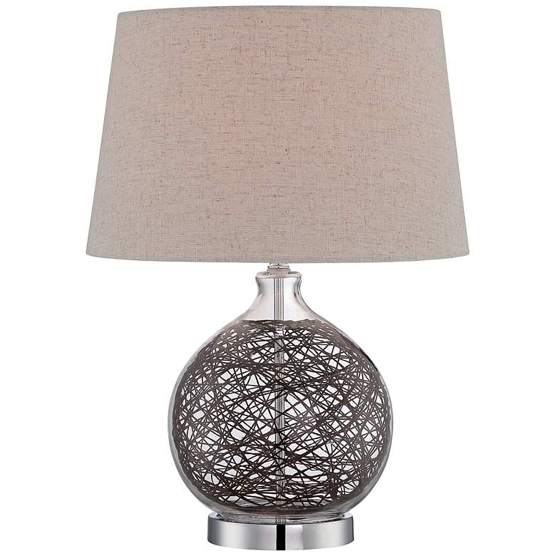 Image 1 Lite Source Claral Rattan Clear Glass Table Lamp