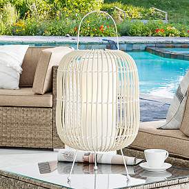 Image1 of Lite Source Clement White Battery Powered Outdoor LED Cordless Table Lamp