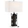 Lite Source Cleon Marbleized Black Lucite Table Lamp