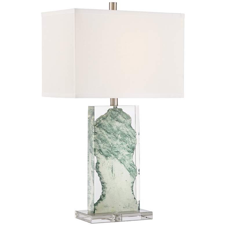Lite Source Cleon Marbleized Jade Lucite Table Lamp