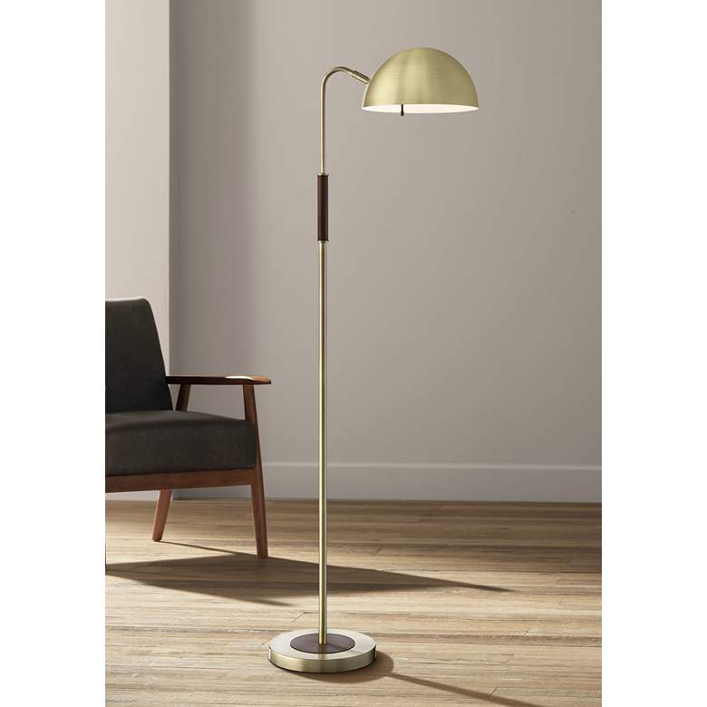 Image 1 Lite Source Clouseau Antique Brass Buffet Floor Lamp