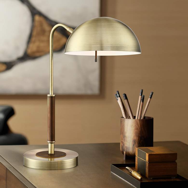 Image 1 Lite Source Clouseau Antique Brass Metal Desk Lamp