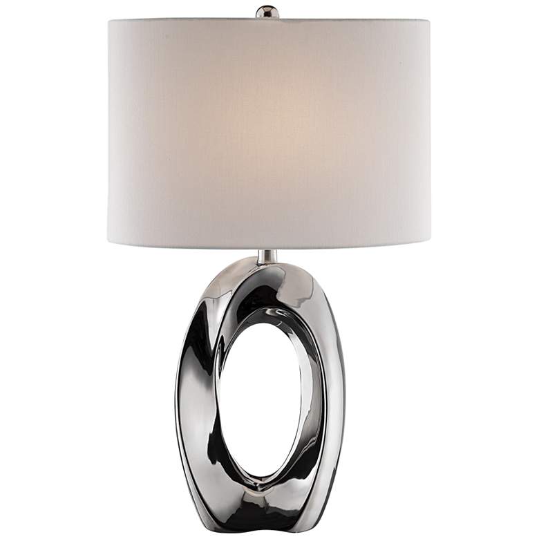 Image 2 Lite Source Clover 26 1/2" Chrome Finish Modern Ceramic Table Lamp