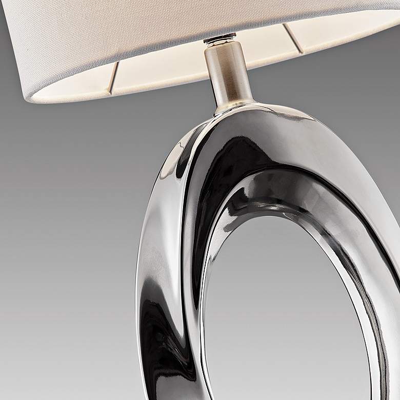 Image 3 Lite Source Clover 26 1/2" Chrome Finish Modern Ceramic Table Lamp more views
