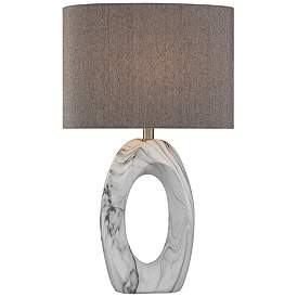 Image1 of Lite Source Clover II White Marble Ceramic Table Lamp