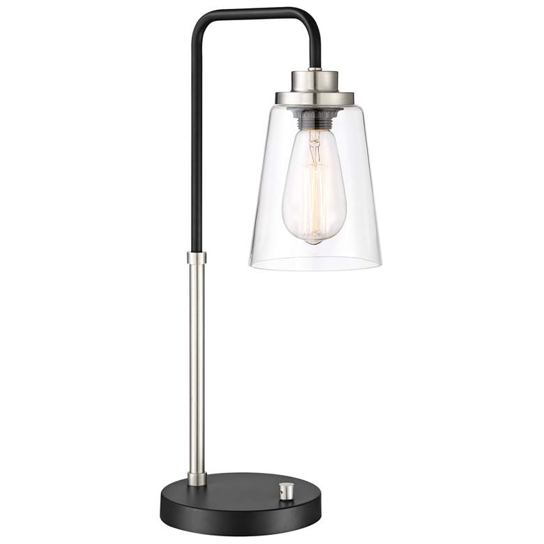 Image 2 Lite Source Colinton 20 inch Glass and Brushed Nickel Metal Desk Lamp