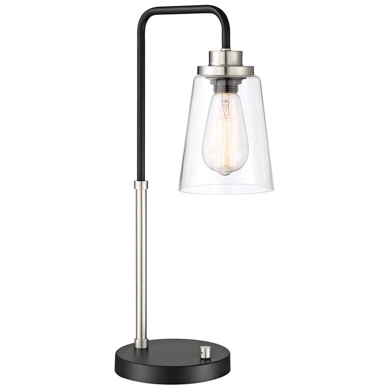 Image 2 Lite Source Colinton 20" Glass and Brushed Nickel Metal Desk Lamp