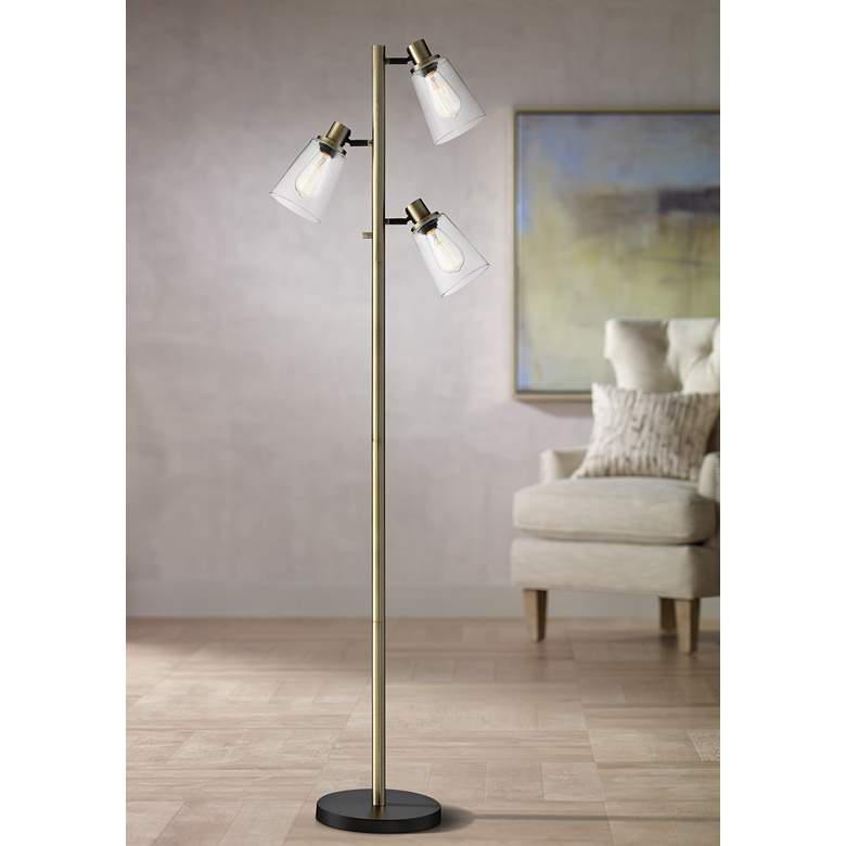 Image 1 Lite Source Colinton Antique Brass 3-Light Metal Floor Lamp