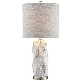 Image1 of Lite Source Coliseo 28 1/2" Marbleized White Modern Ceramic Table Lamp