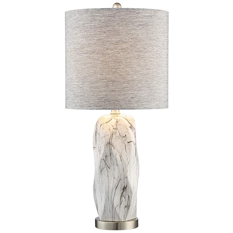 Image 1 Lite Source Coliseo 28 1/2 inch Marbleized White Modern Ceramic Table Lamp