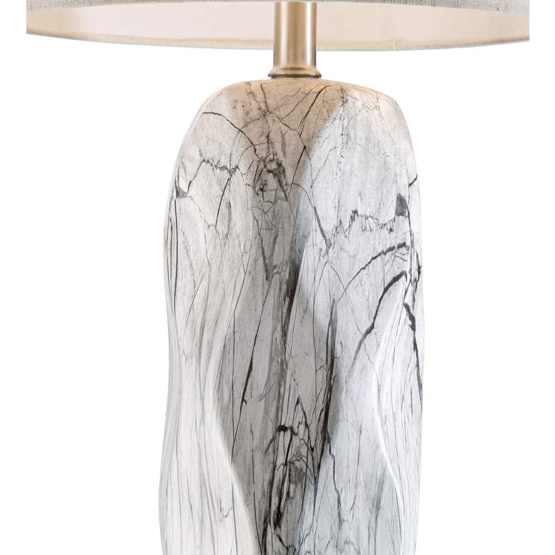 Image 2 Lite Source Coliseo 28 1/2" Marbleized White Modern Ceramic Table Lamp more views