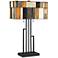 Lite Source Concertina Black Geometric Tiffany-Style Table Lamp