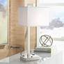 Lite Source Contento 27" Modern Polished Steel Table Lamp with Outlets