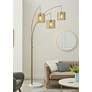 Lite Source Cora 91" High 3-Light Brushed Gold Large Arc Floor Lamp